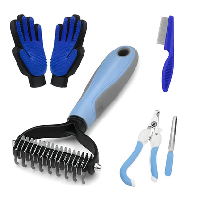 2-in-1 Deshedding Brush & Grooming Glove Set