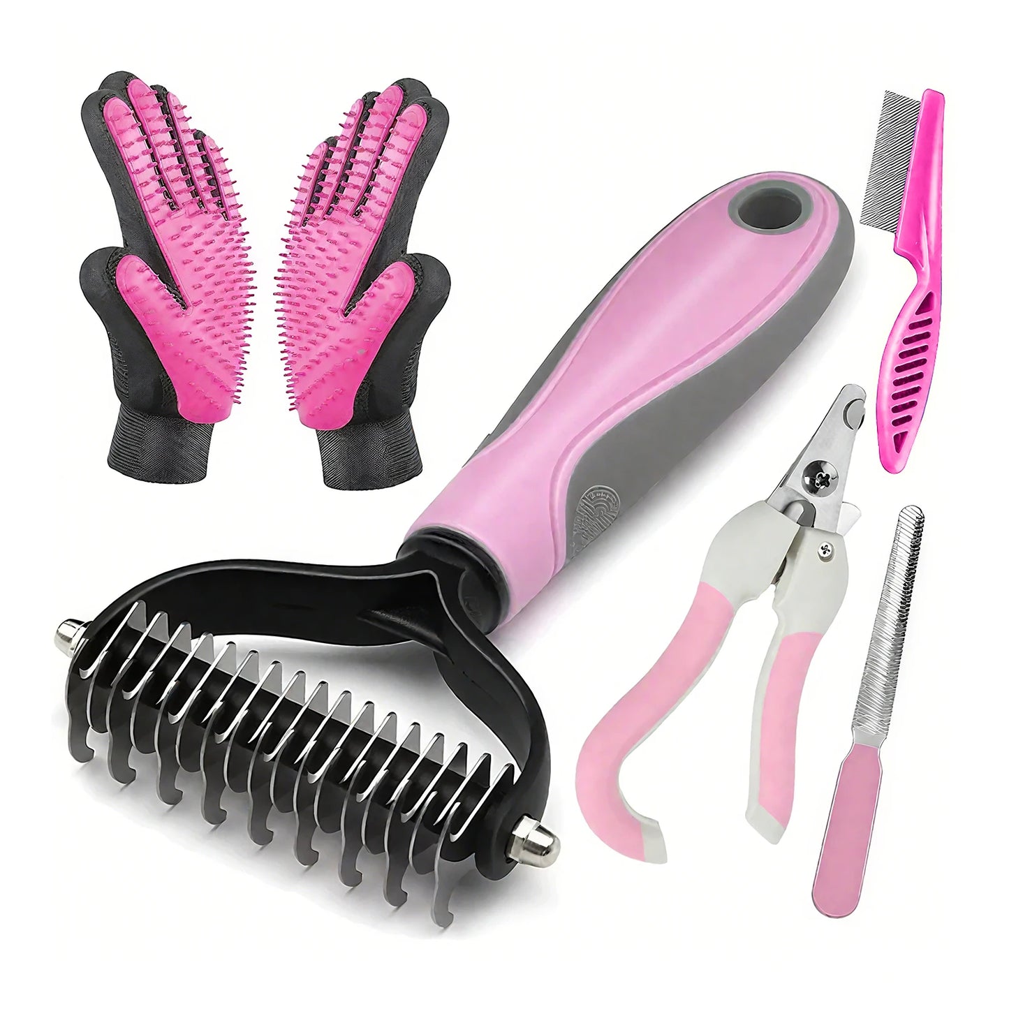 2-in-1 Deshedding Brush & Grooming Glove Set