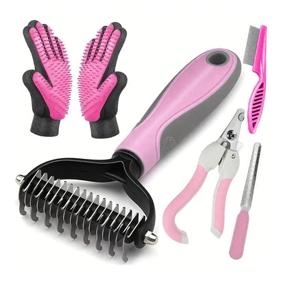 2-in-1 Deshedding Brush & Grooming Glove Set