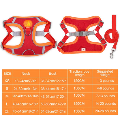 Small Medium Dogs Harness Vest Walking Traction Rope Reflective Straps, Soft Mesh Harness Breathable Pet Supplies